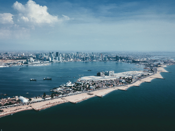 Stunning panoramic of Luanda's waterfront and city, showcasing Angolan scenery for destination management.