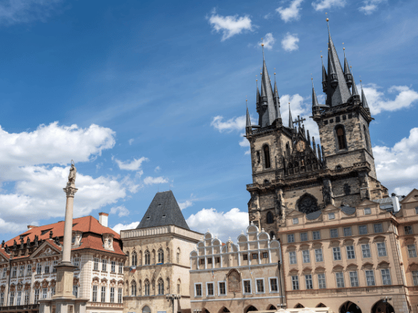 Historic architecture and Church of Our Lady before Týn at Old Town Square – DMC Czech Republic