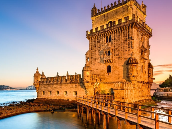 The Belém Tower in Lisbon, Portugal, a UNESCO World Heritage site and popular tourist destination, best explored with a DMC in Portugal.